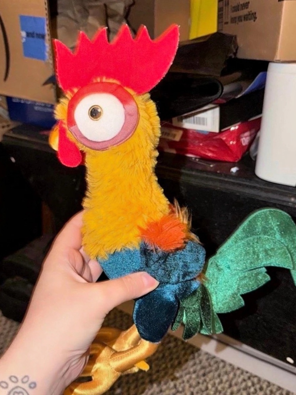 Disney Hei Plush Rooster Toy Orange & Blue
